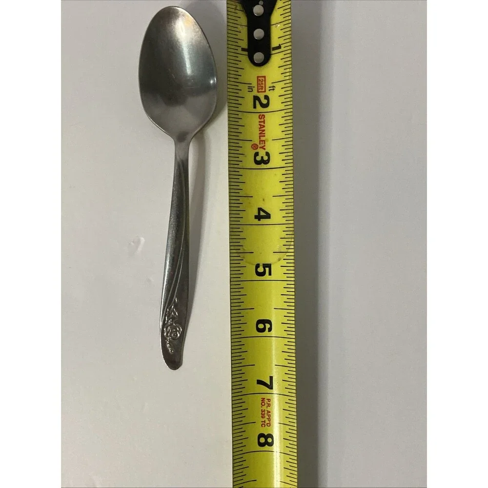 Oneida Custom Roseanne 3 Soup Spoons stainless steel flatware rose
